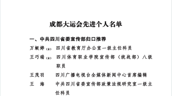 发挥循环经济作用转转集团ceo黄炜荣获成都大运会先进个人表扬