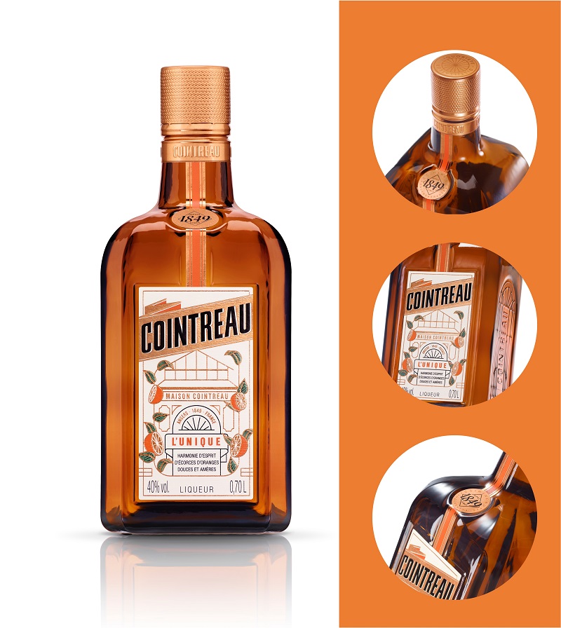 图8:君度橙酒全新包装采用2/3的回收玻璃制成,自1943年至今,君度橙酒