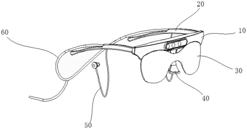 可穿戴智能设备包括镜框,镜腿以及镜片等常见的眼镜结构.