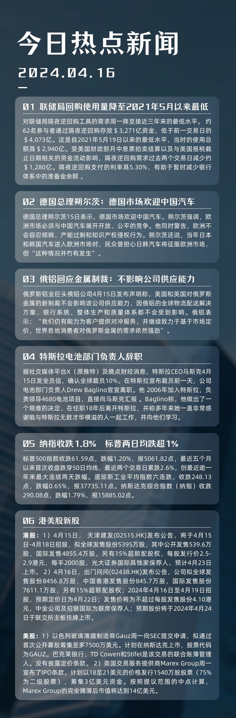 华赢晨讯联储局隔夜逆回购使用量降至2021年5月以来最低标普跌穿50日