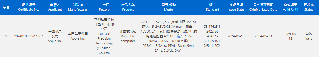 苹果vision pro已通过中国3c认证