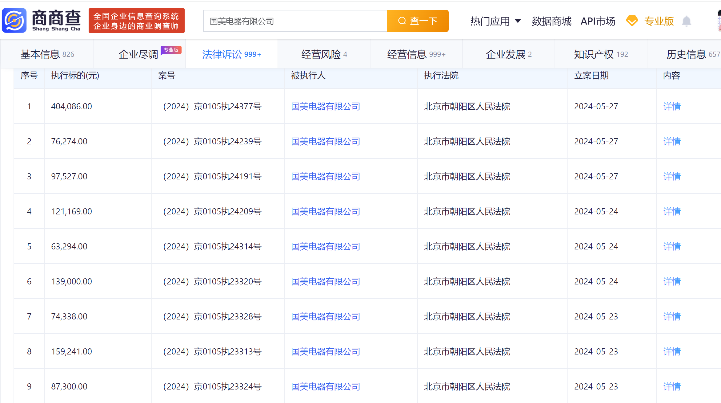 国美电器累计被执行达70亿