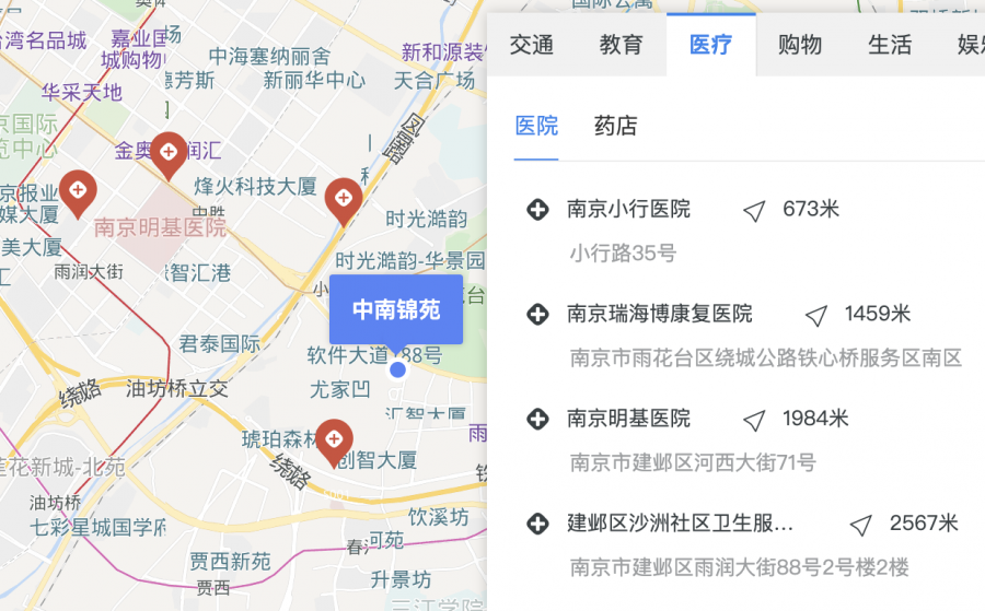 南京明基医院地图图片