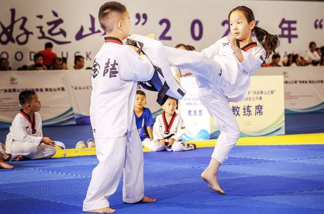 泰安市举办"好运山东"2024年"决战泰山之巅"跆拳道 搏击公开赛