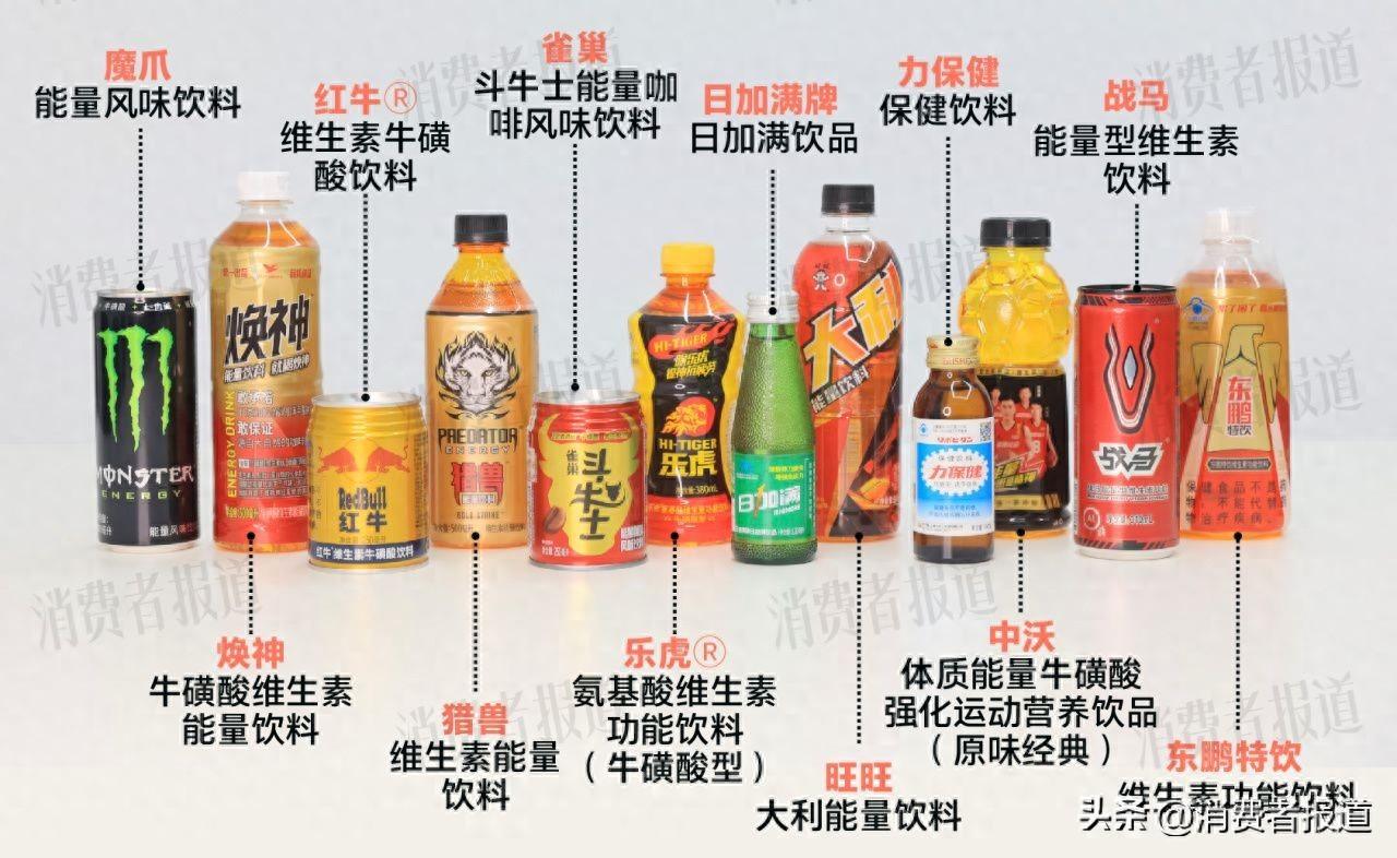 12款功能饮料测评:这六款没检出甜味剂,猎兽,魔爪防腐剂添加种类最多