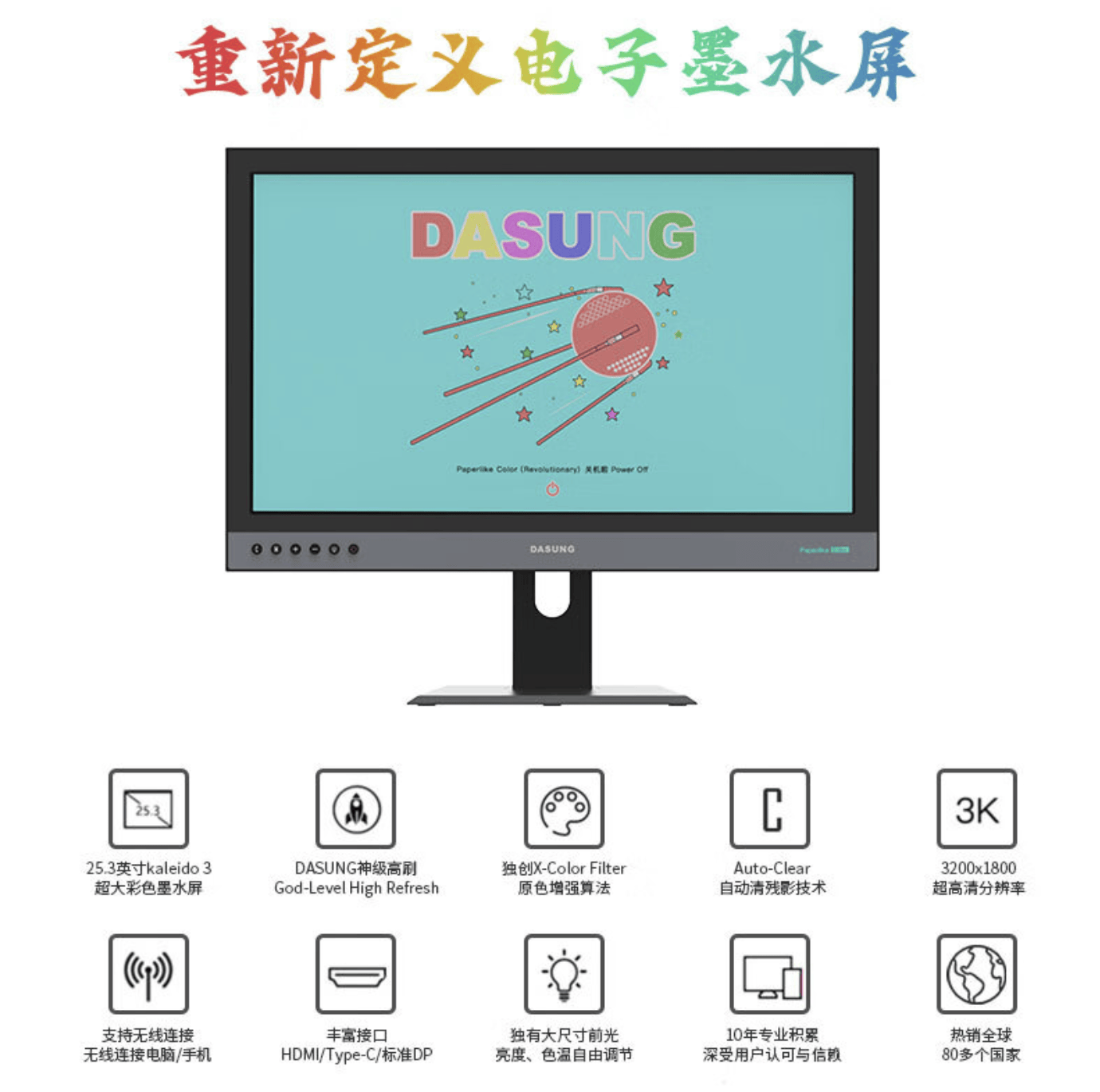 3英寸彩色墨水屏显示器