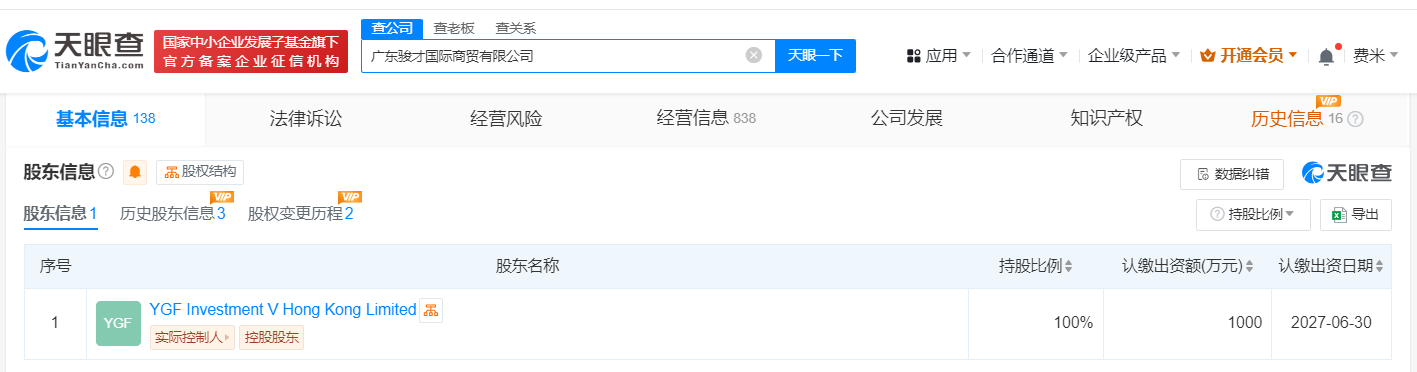 叶国富接手骏才国际公司# 后者将为永辉超市第一大股东