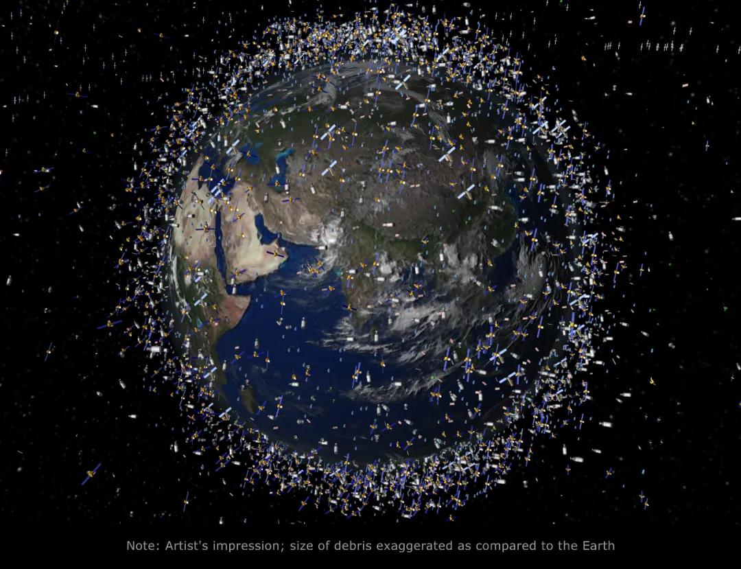 低地球轨道碎片状态示意图，图源：NASA