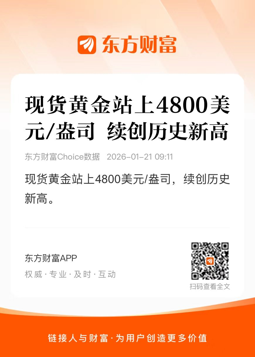 4800美元/盎司！黄金大涨再创历史新高，市场发生大新闻！白银有色和紫金矿业