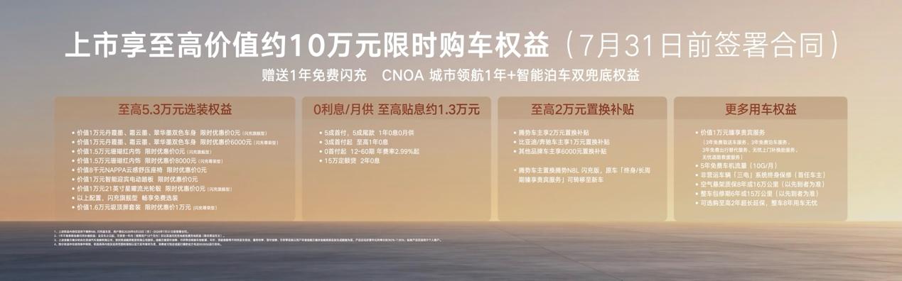 31.98万元~34.98万元,腾势N8L闪充版正式上市