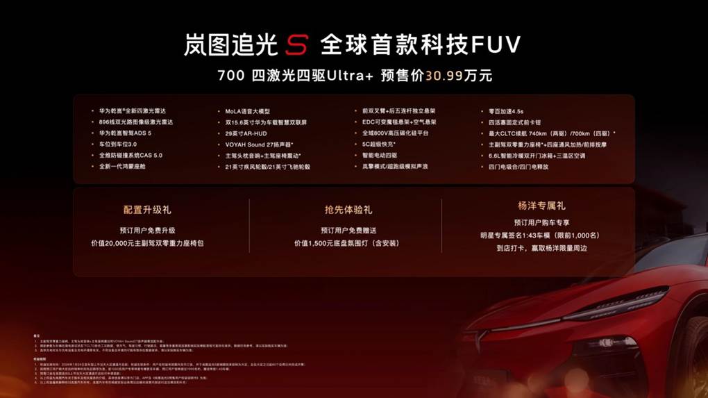 30.99万！岚图追光S正式预售 杨洋当场下订成001号车主-科记汇