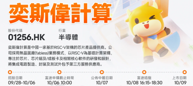 港股打新｜“RISC-V第一股”奕斯伟计算今起招股，基石认购超11.6亿港元，这票值不值得打？