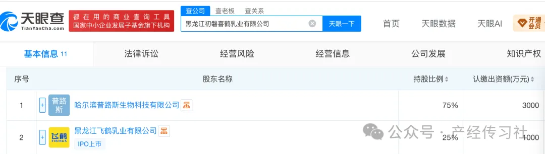 飞鹤成立初磐喜鹤公司，黑龙江乳业再添新玩家？
