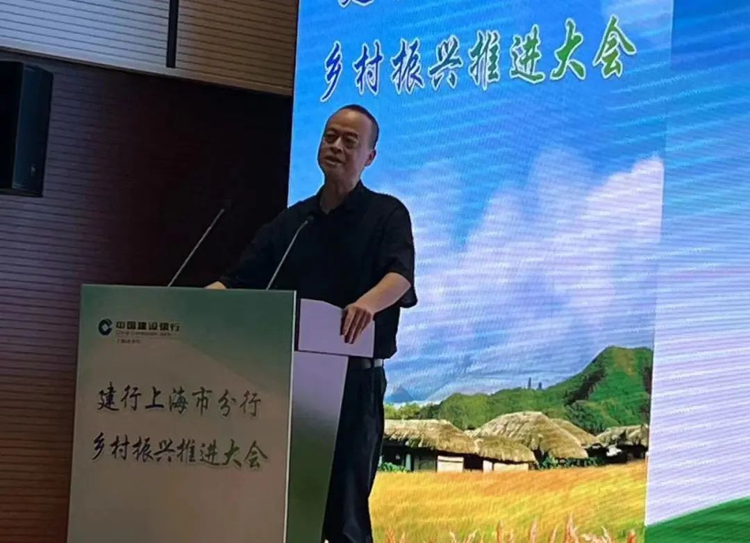 杨勇萍董事长上台讲话会议上,建行上海市分行发布《乡村振兴三年行动