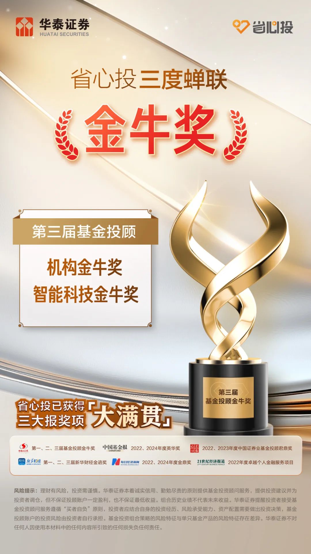 省心投三度蝉联金牛奖！