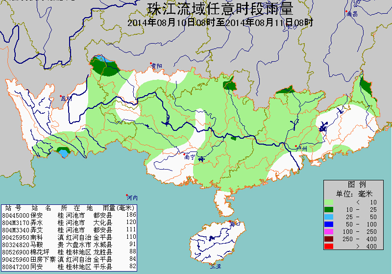 红水河流域局部大暴雨