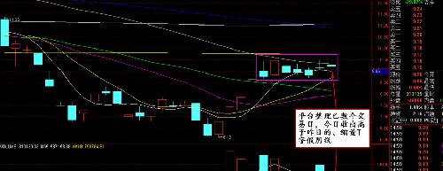 平臺整理已數個交易日,今日收出個高於昨日的,縮量,t字假陰線