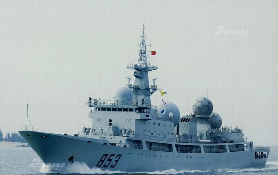 中国最新一艘电子侦察船下水
