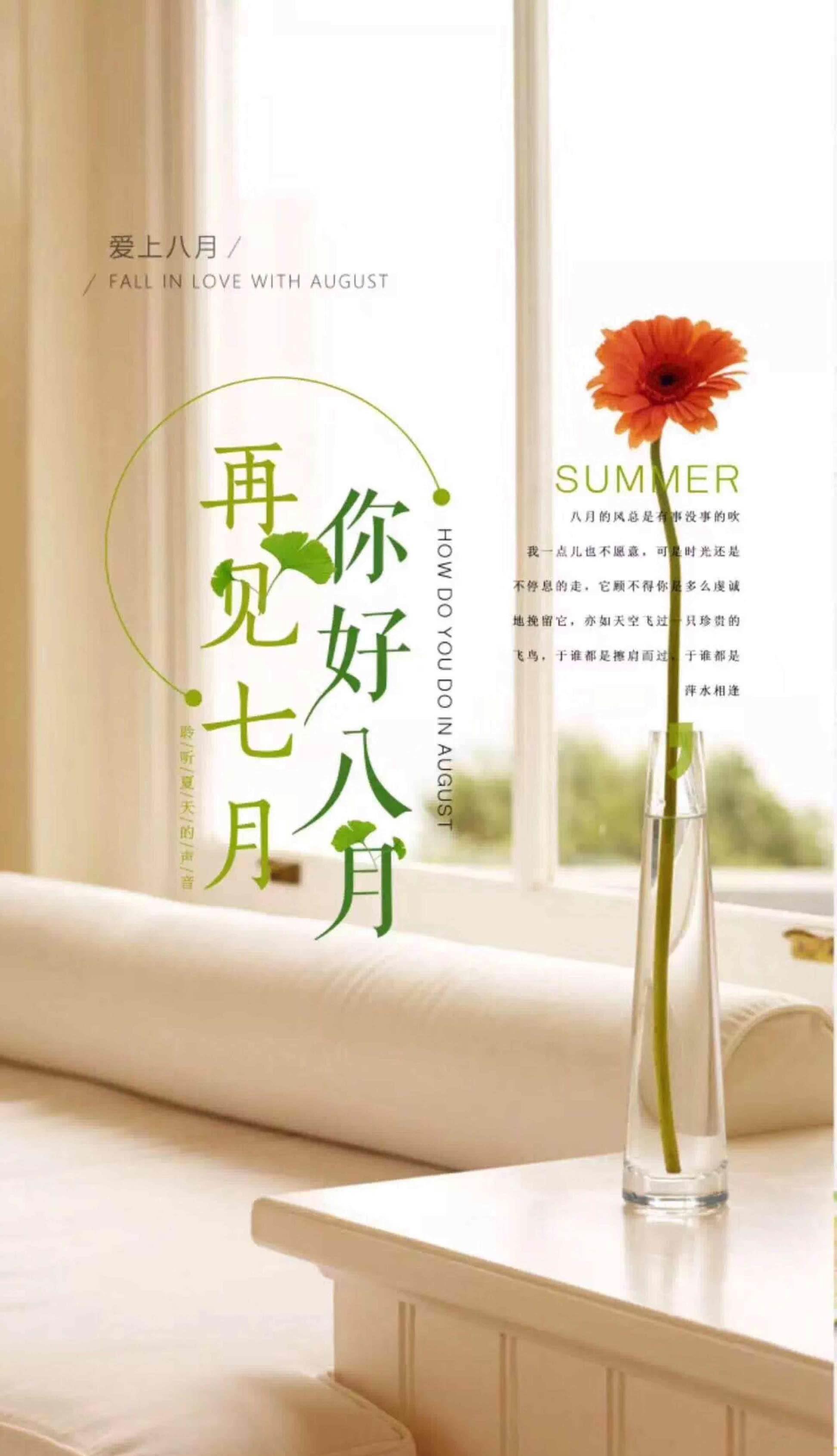 八月你好,写在八月的第一天: 过去的七月, 不管你过得怎样, 不必太