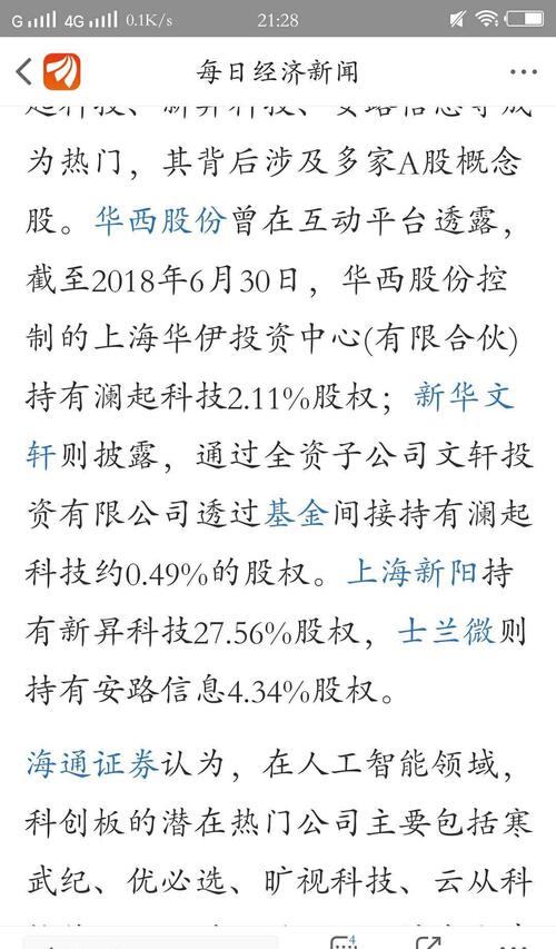 华西是澜起科技股东之一