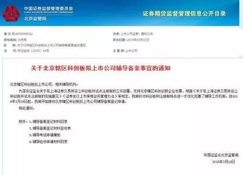 北京地区的科创板明天开始申报。数码有三家挂