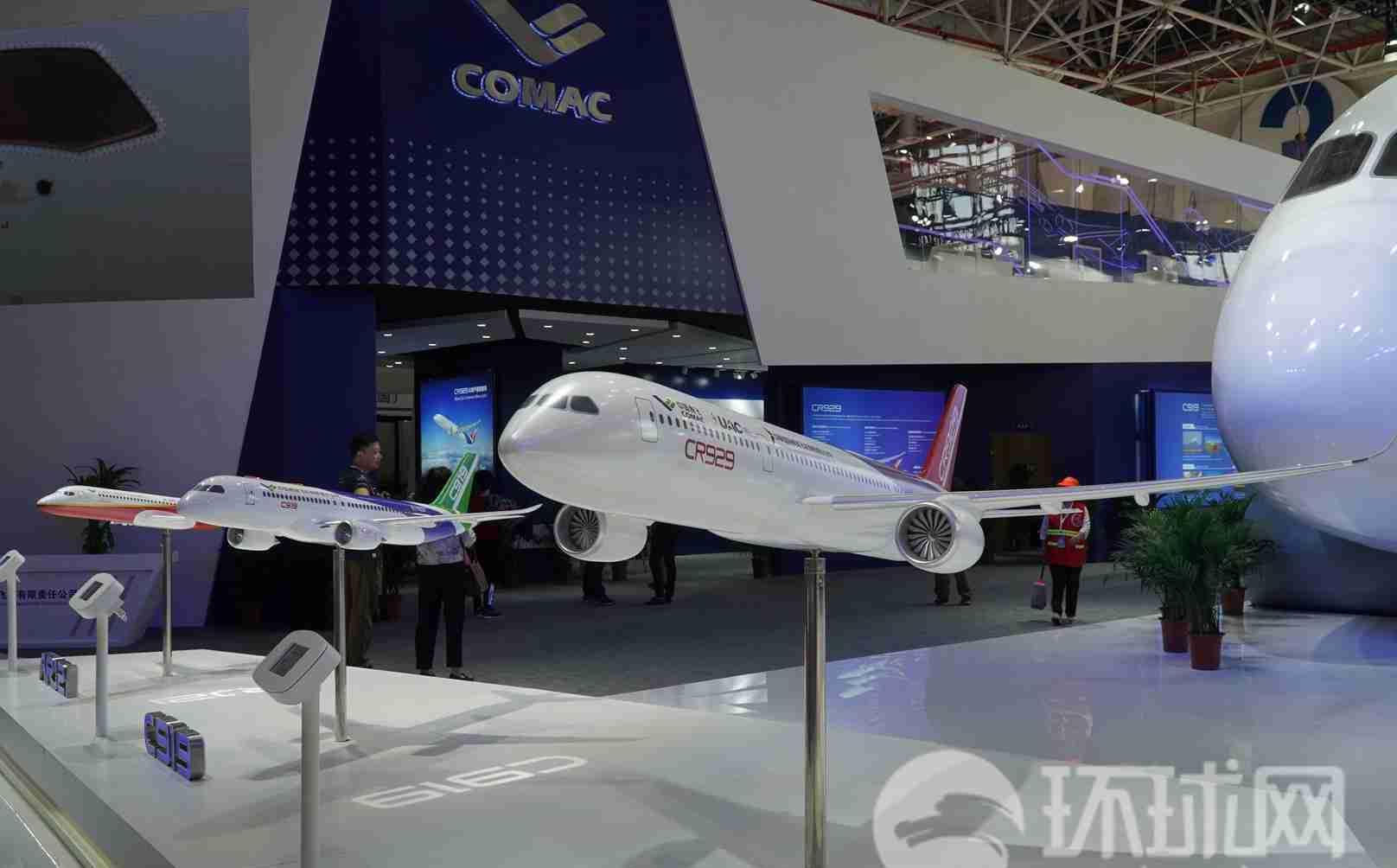 c919和cr929同比例模型大小对比