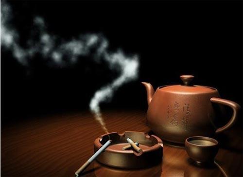 一杯茶一包烟一个破股看一天