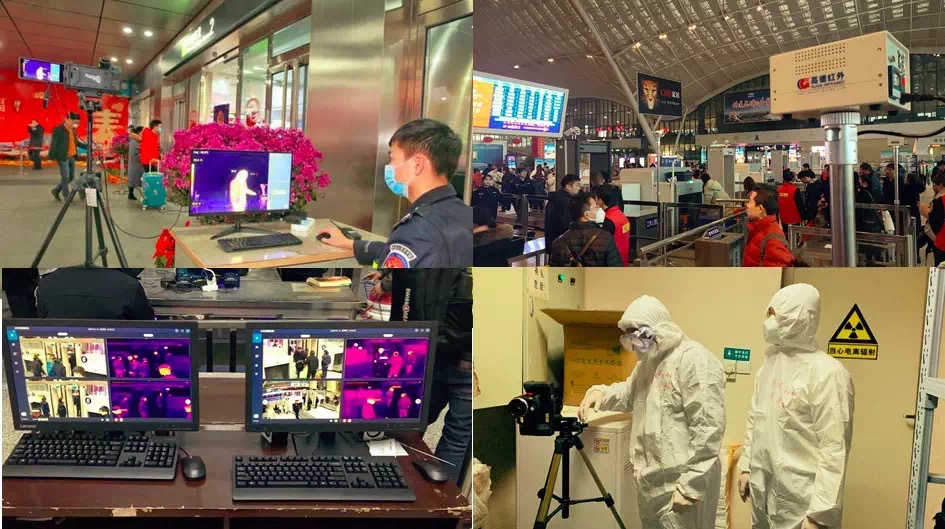 截止目前,应用于武汉及中国疫情防控的高德红外人体测温产品,已有近二