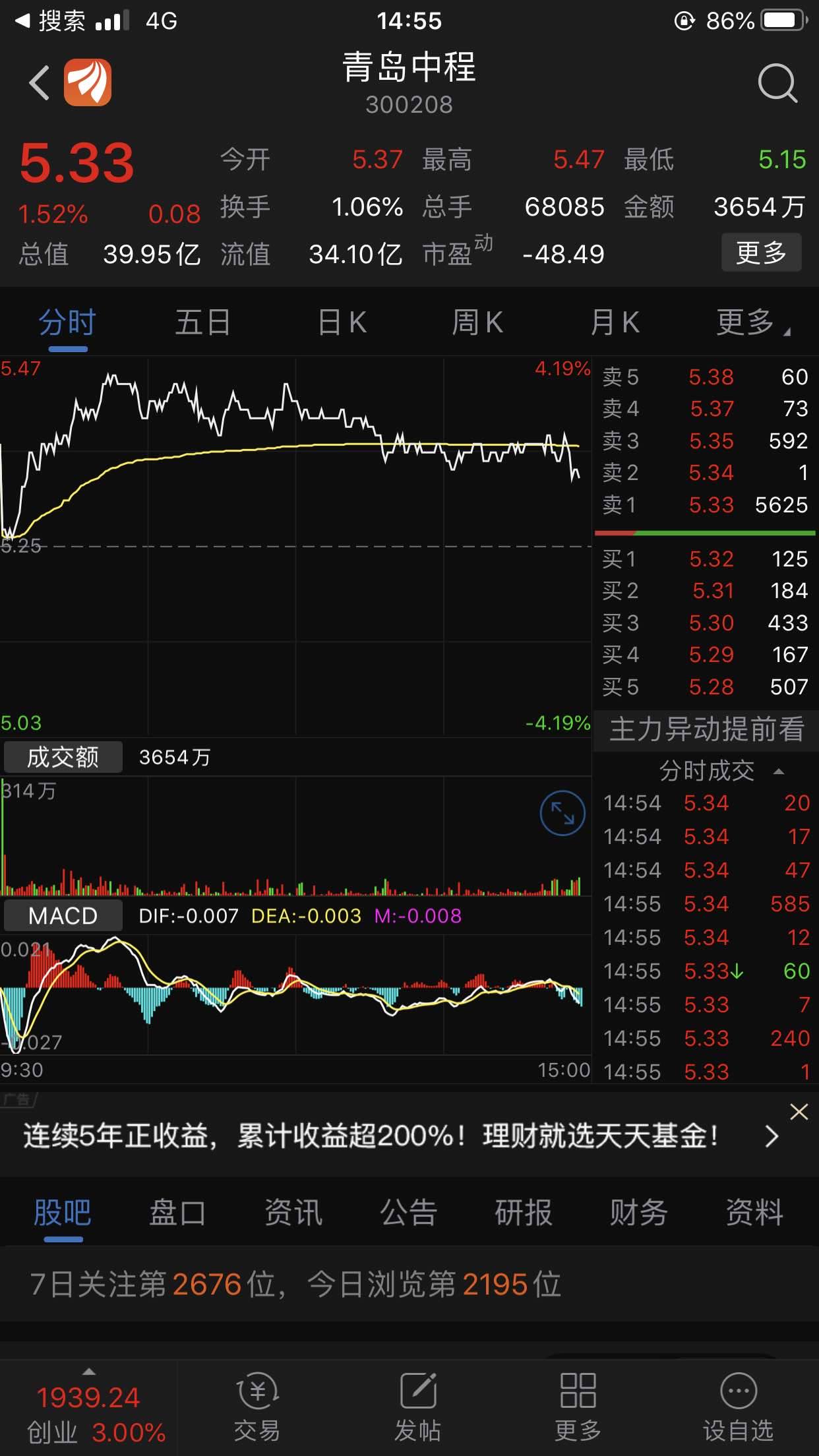 sz) 正文 硬十天                            东方财富iphone版 &
