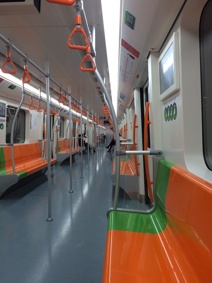 今天地铁好像成了私人家的专列,没有人气.