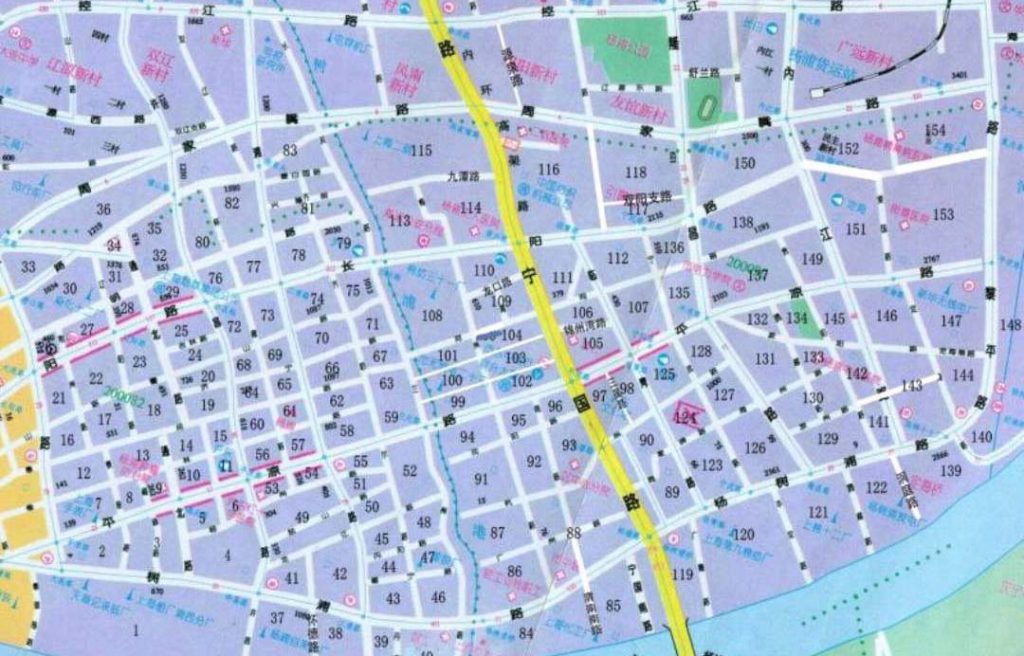 杨浦城市设计范围 将上面的规划图与下面的街坊图对比,就知道哪些区域