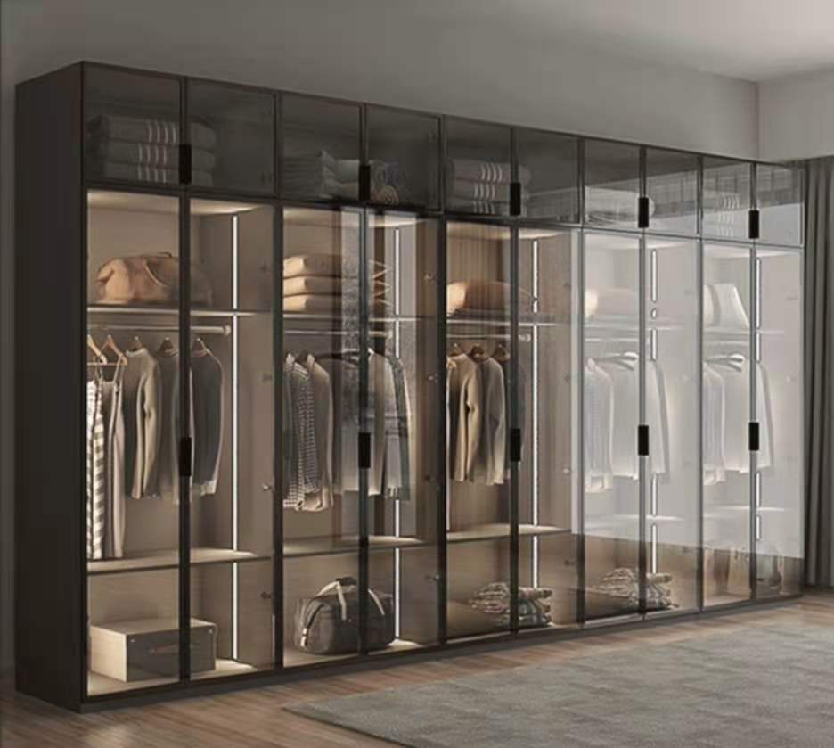 atq爱蒂克窄边框铝框玻璃门衣柜简约