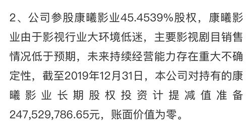 又不会又天天吵,到底有没有自知之明,康曦影业已经在去年全额计提了