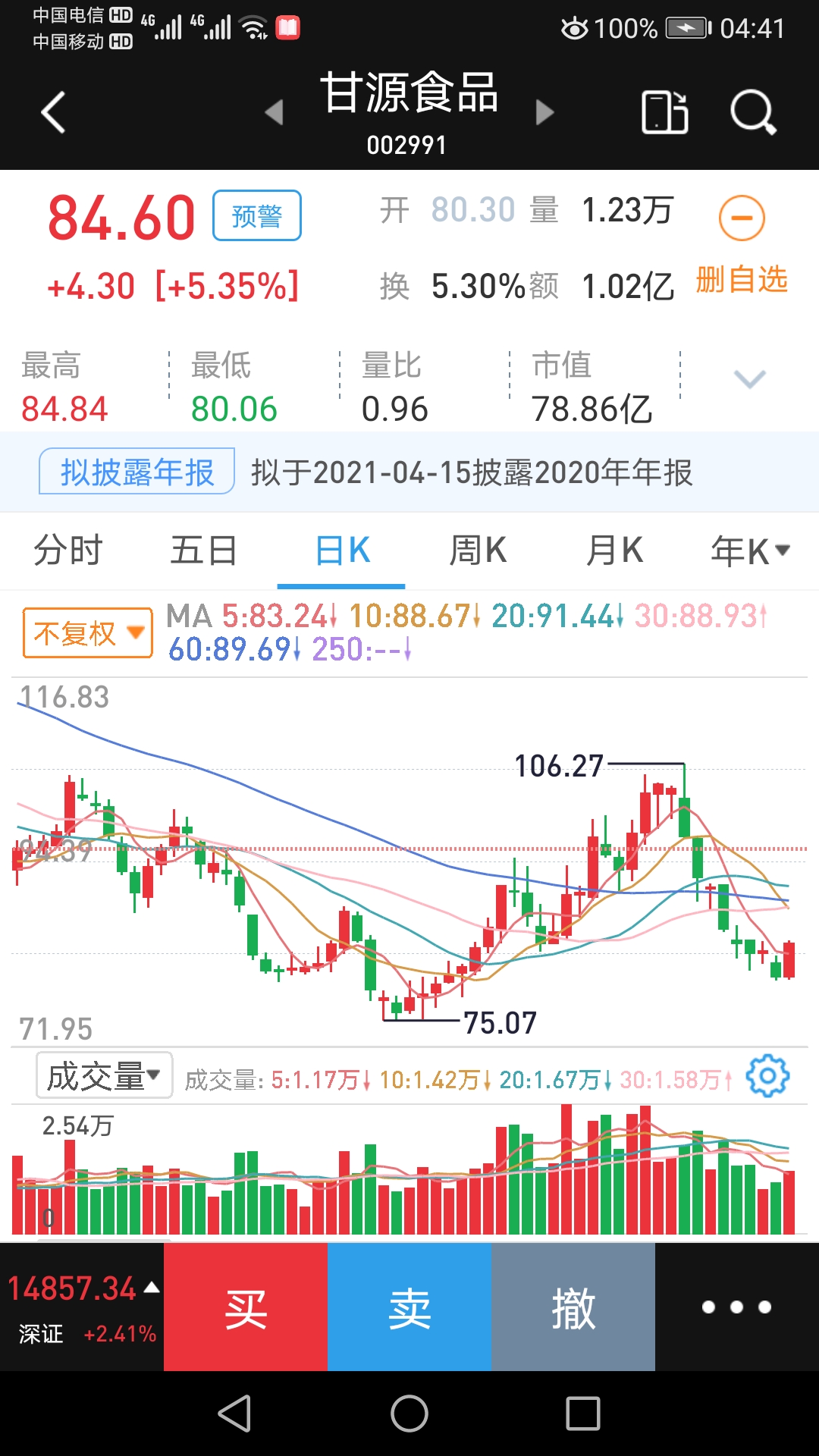 甘源食品(002991)_股票价格_行情_走势图—东方财富网