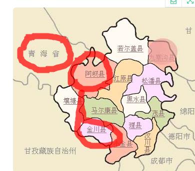 青海与四川交界处地图图片