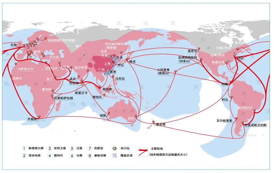 太平洋海运航线线路图图片