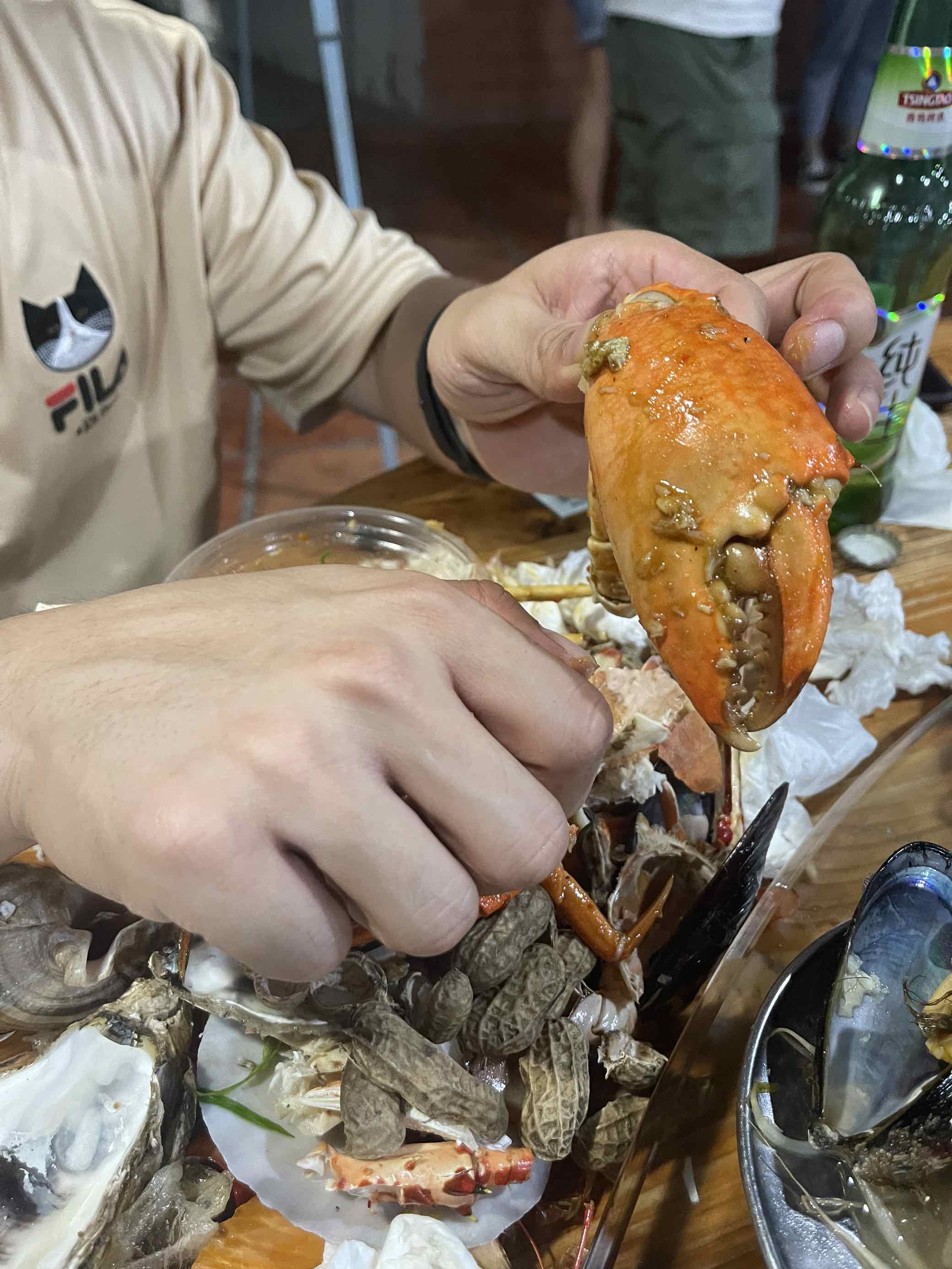 冲啊,今天晚上吃海鲜大餐了