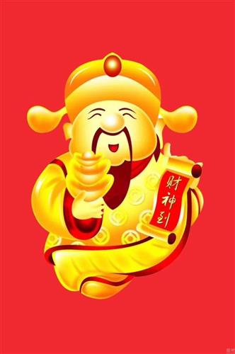 佛祖古寺问财神义翘神州在手中