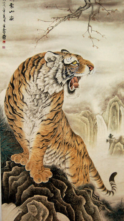 龙游浅滩被虾戏虎落平阳被犬欺谁无虎落平阳时待我风云在起时长啸一声