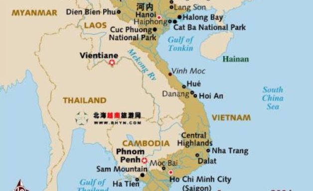 今天带小伙伴来看看越南的地理位置.