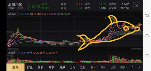 2021/8/27沧州大化金海豚k线图形