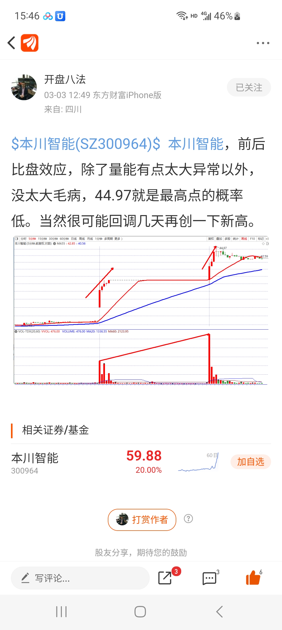 开盘八法牛气冲天!_本川智能(300964)股吧_东方财富网股吧