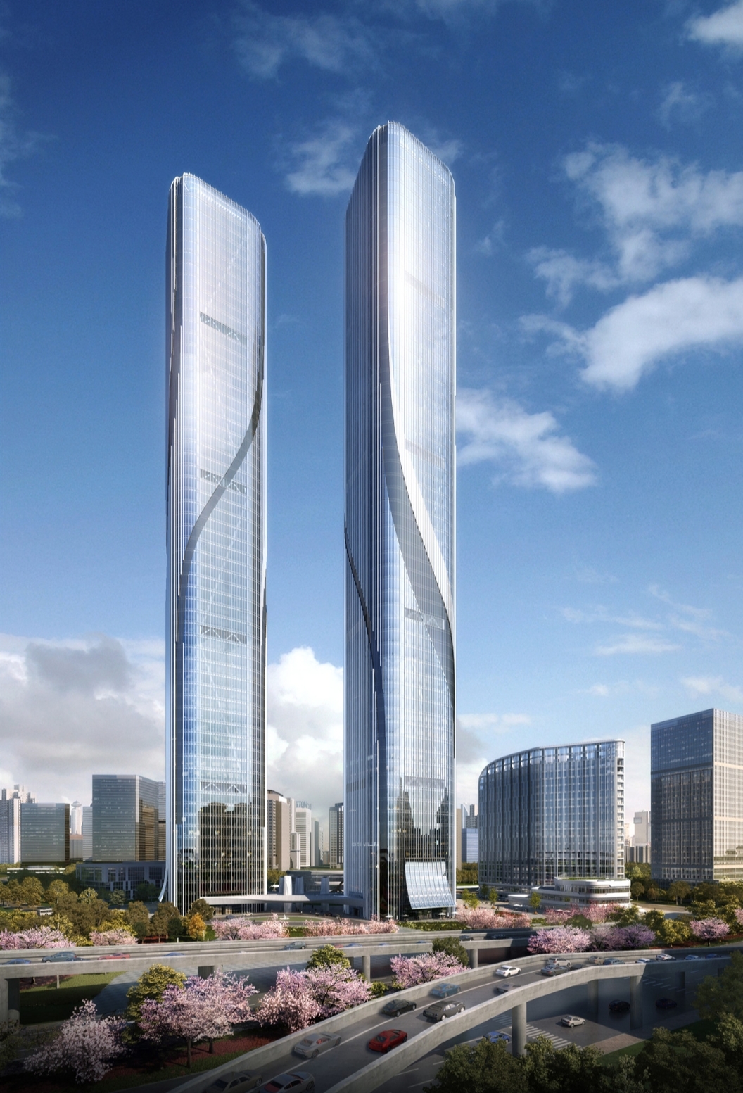 上海建工一建集团320米张江科学之门东塔主体结构封顶