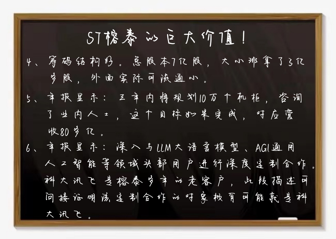 假期和大家聊聊st榕泰的巨大价值