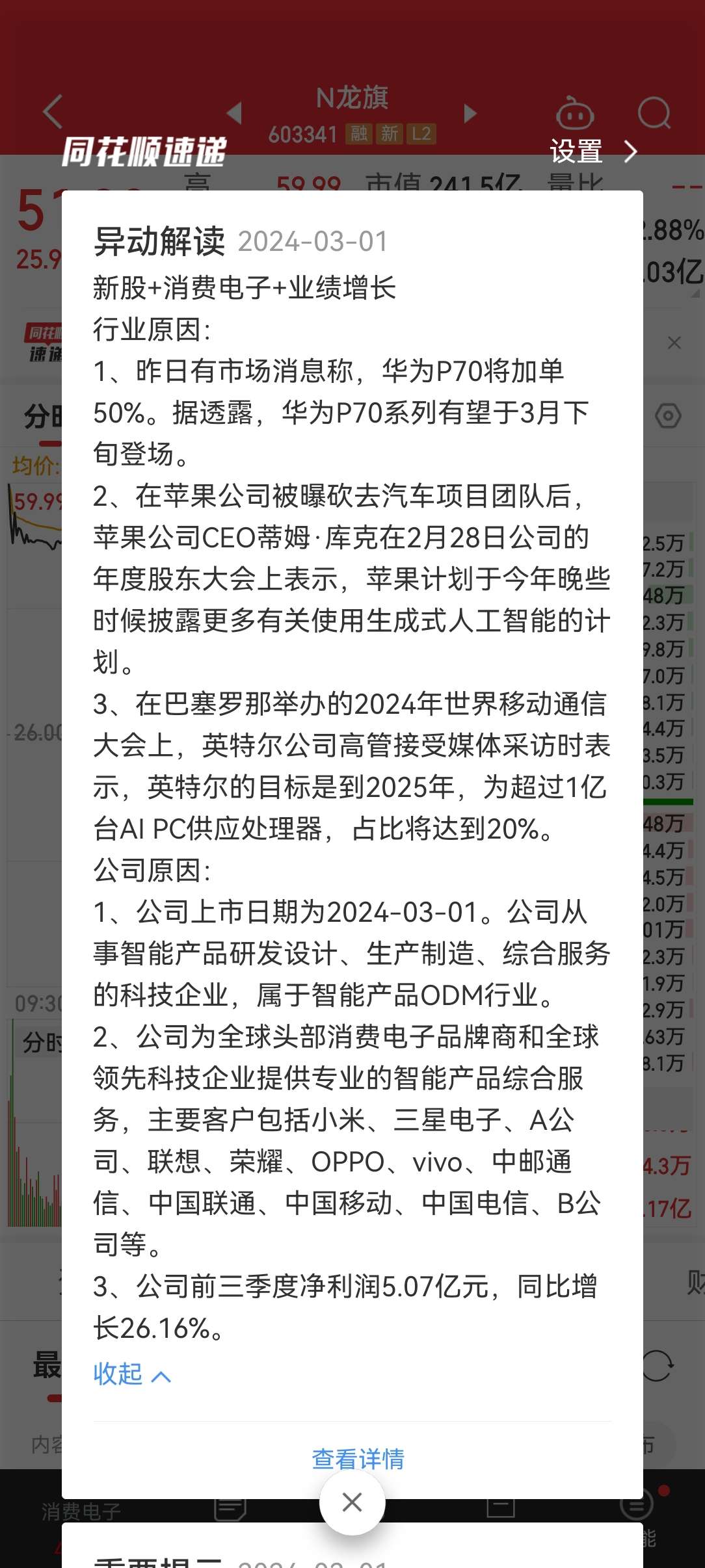 华勤技术公司销售间接供货给华为公司龙旗操刀,华为中端机型将使用海