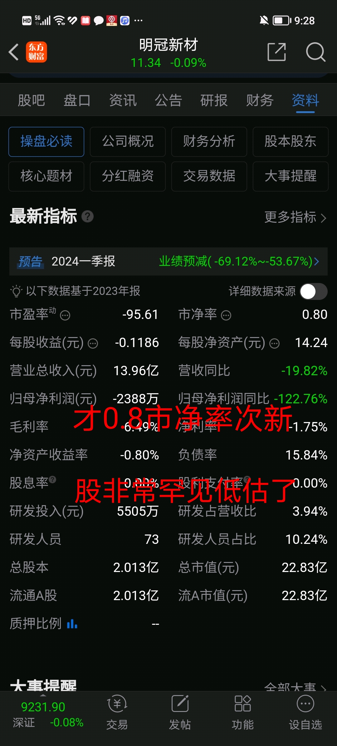 明冠新材与鹿山谢材一样的主营业务封死了涨停板11.
