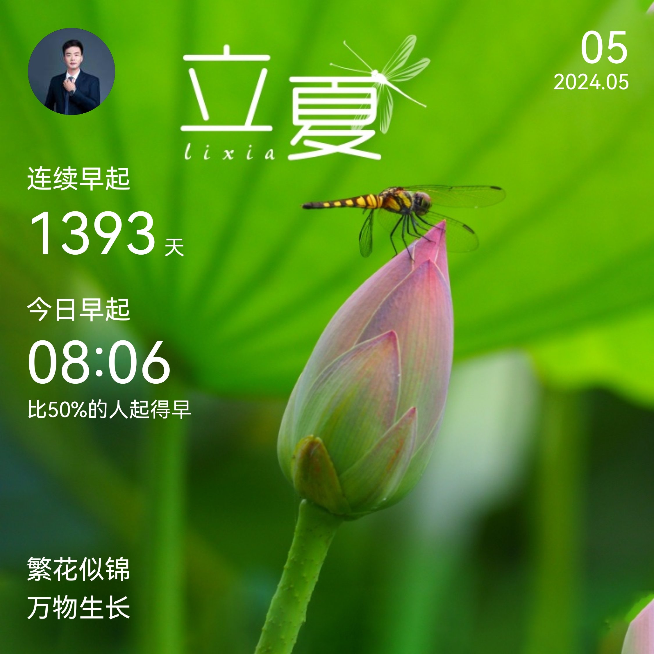 今天是2024年5月5日星期日,农历三月二十七,立夏,朋友们大家早上好!
