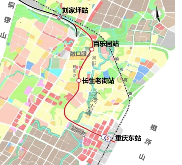 重庆地铁6号线重庆东站段示意图