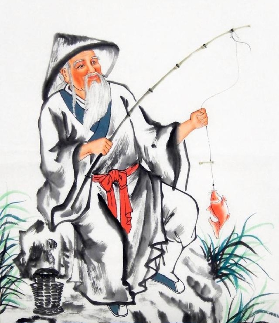 姜太公钓鱼,稳坐钓鱼台,钓到一条是一条