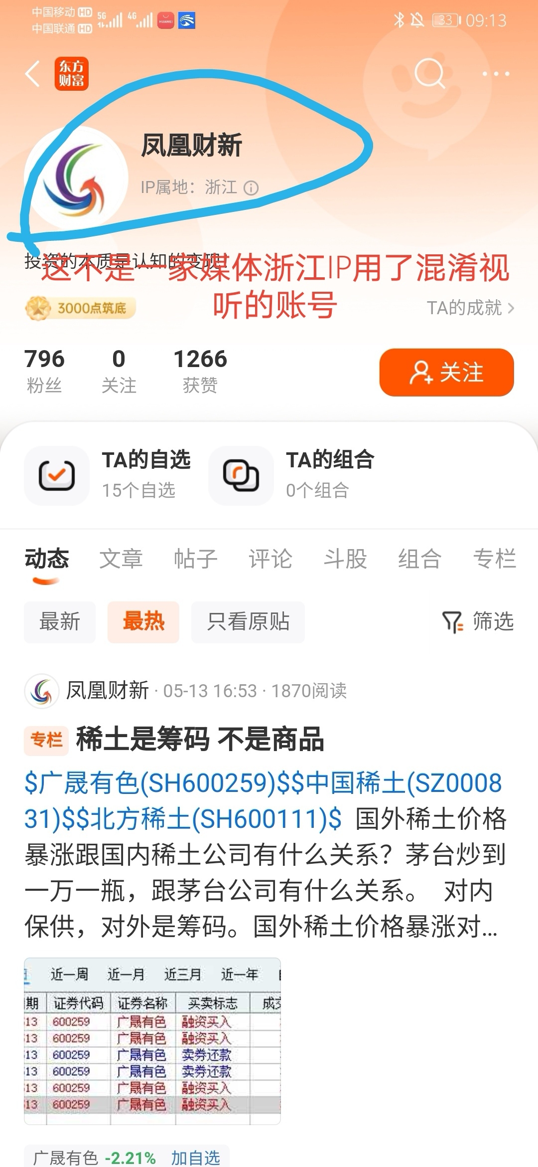 凤凰财新不是一家媒体是用来混淆视听的账号,浙江IP_东方甄选(hk01797)股吧_东方财富网股吧